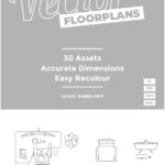 Vector Floorplan Assets – Office Furniture and Accessories Pack 1